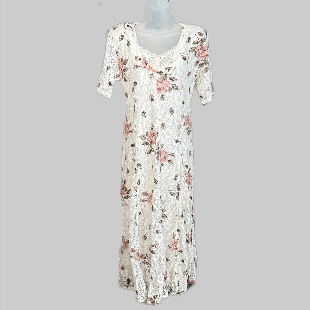Vintage Nostalgia White Lace Dress Size Small